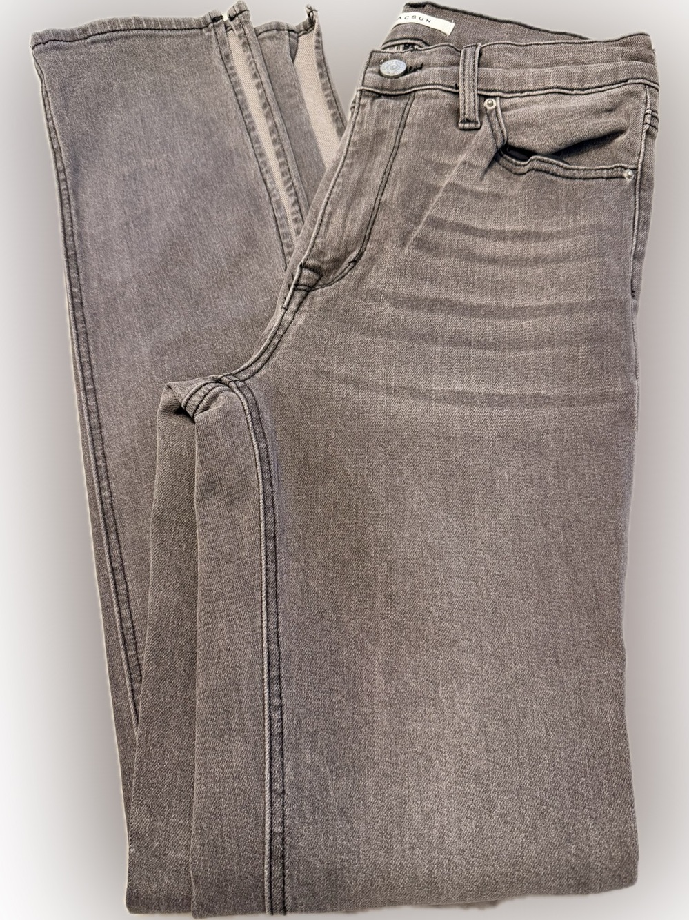 PacSun Light Gray High-Rise Straight Jeans